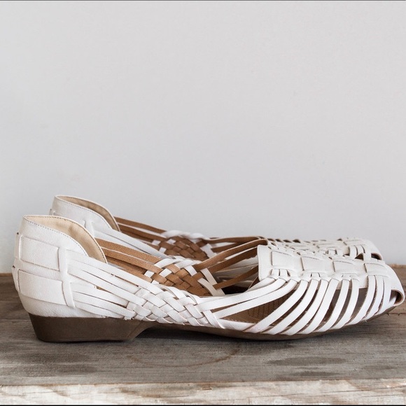 white huarache sandals